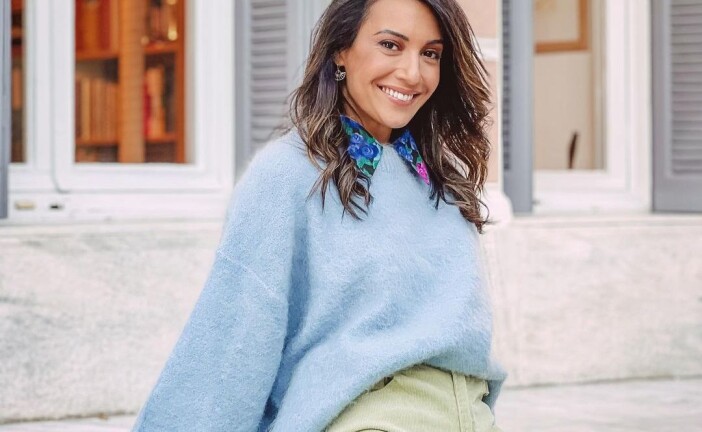 Pastels και το χειμώνα: Η Ευγενία Σαμαρά έκανε το casual chic σύνολο που θες να αντιγράψεις