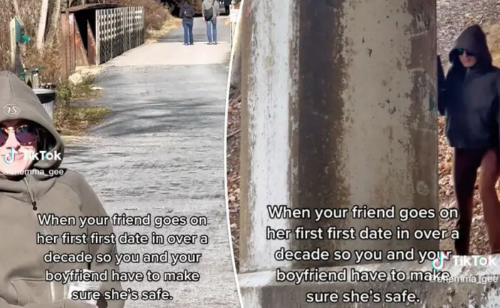 Με κουκούλες και γυαλιά ηλίου παρακολούθησαν την κολλητή τους στο πρώτο της ραντεβού μετά από 15 χρόνια – Τα viral βίντεο