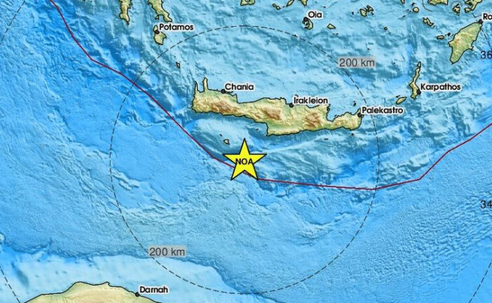 Νέος σεισμός στη θαλάσσια περιοχή νότια της Γαύδου